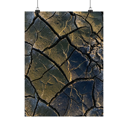 Kanso Cracked Earth Wall Art Print - Dark Japandi Moody Minimal Art Print