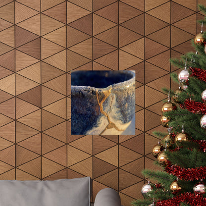 Kintsugi Ceramic Bowl in Golden Hour | Gold Vein Wall Art Print