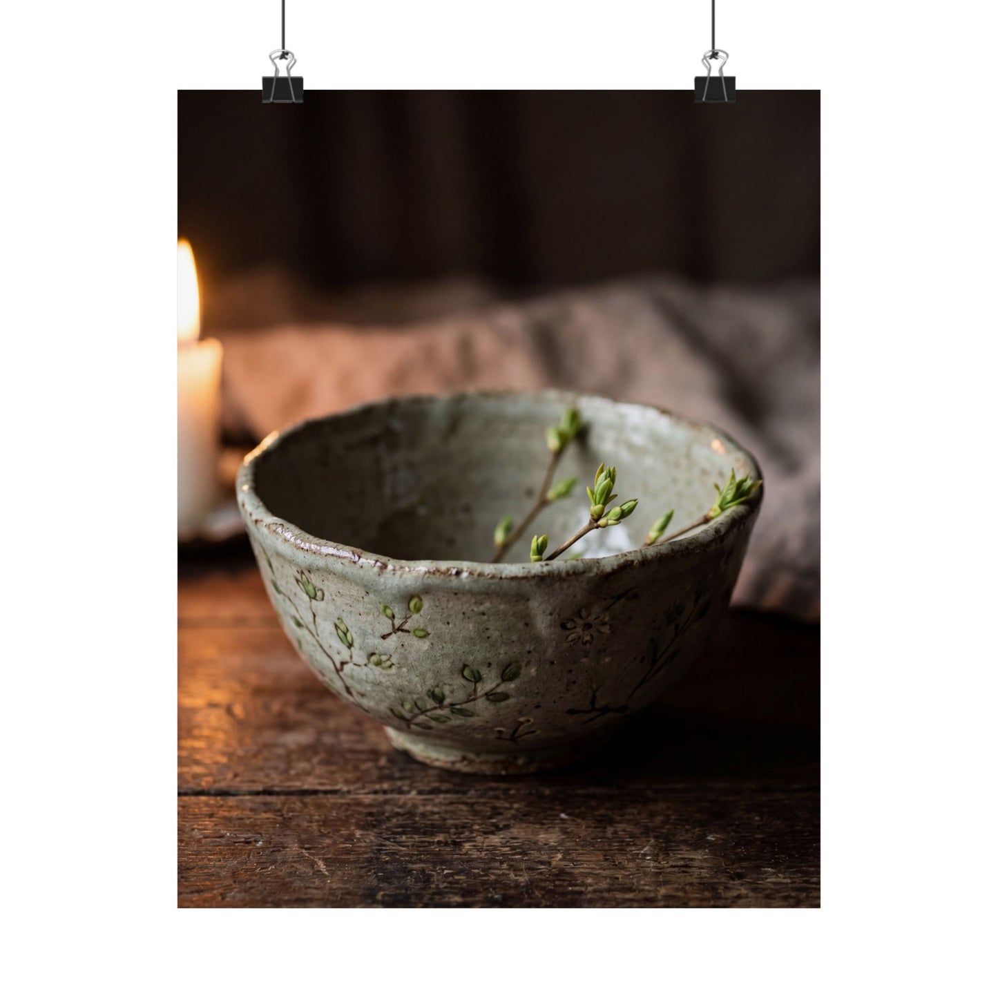 Ceramic Bowl Wall Art Print | Spring Japandi Japanese Pattern Art
