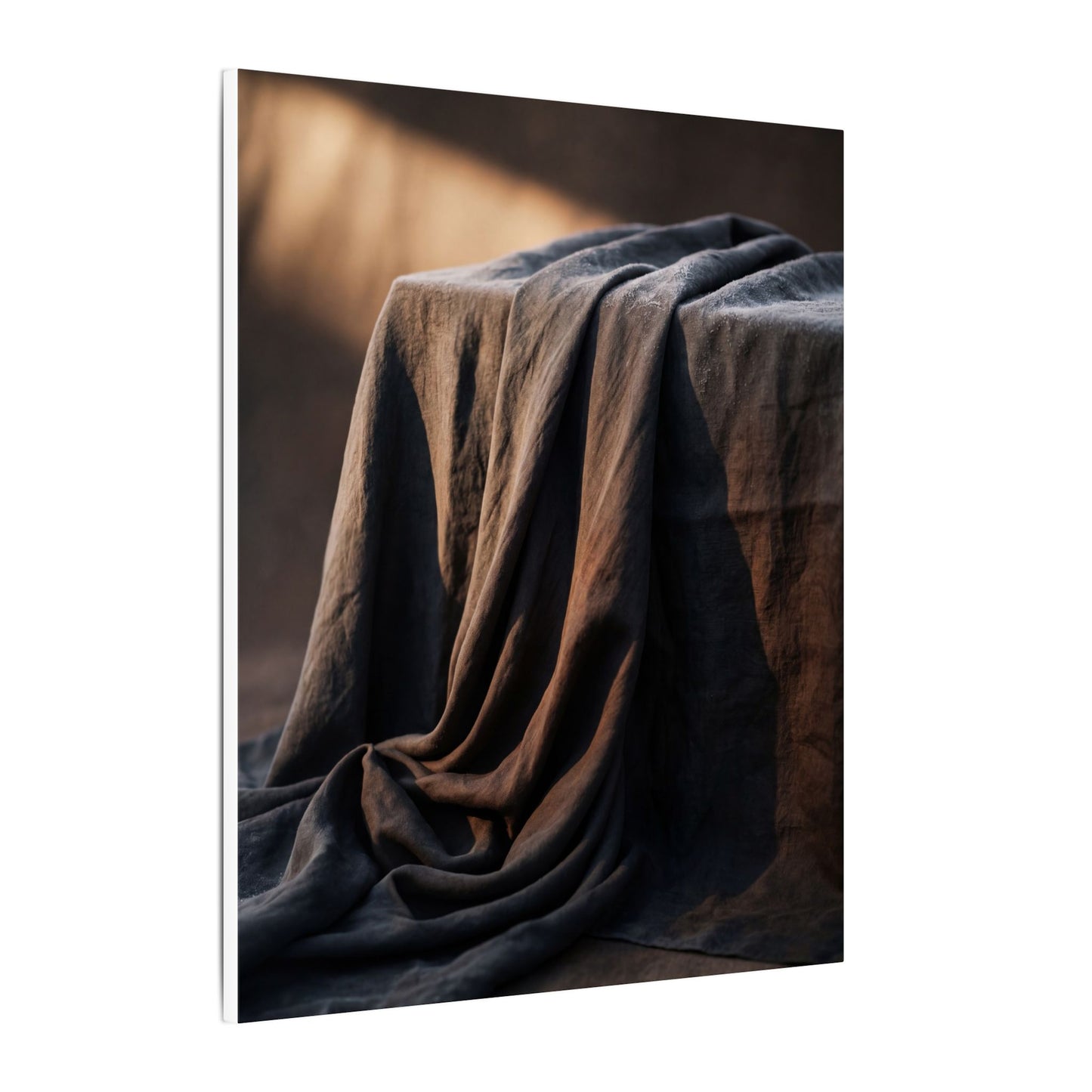 Silk Drape Canvas Art | Winter Dark Japandi Shadow Zen Art