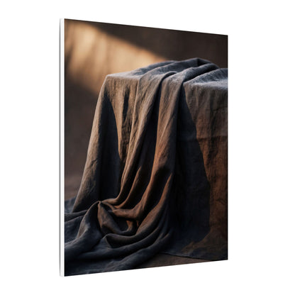 Silk Drape Canvas Art | Winter Dark Japandi Shadow Zen Art