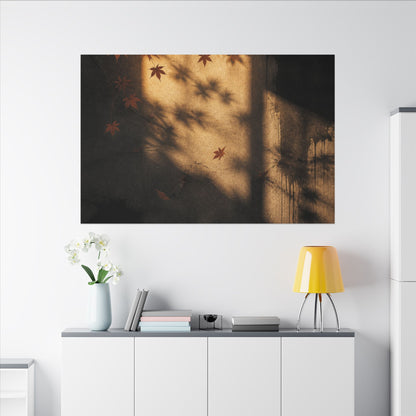 Shadow Play Canvas Art | Autumn Dark Japandi Charcoal Ink Art