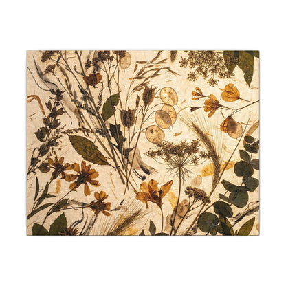 Dried Flowers Summer Canvas Art | Japandi Neutral Design