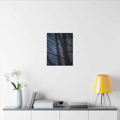 Dark Japandi Shadow Play in Moonlight | Moody Minimal Canvas Art