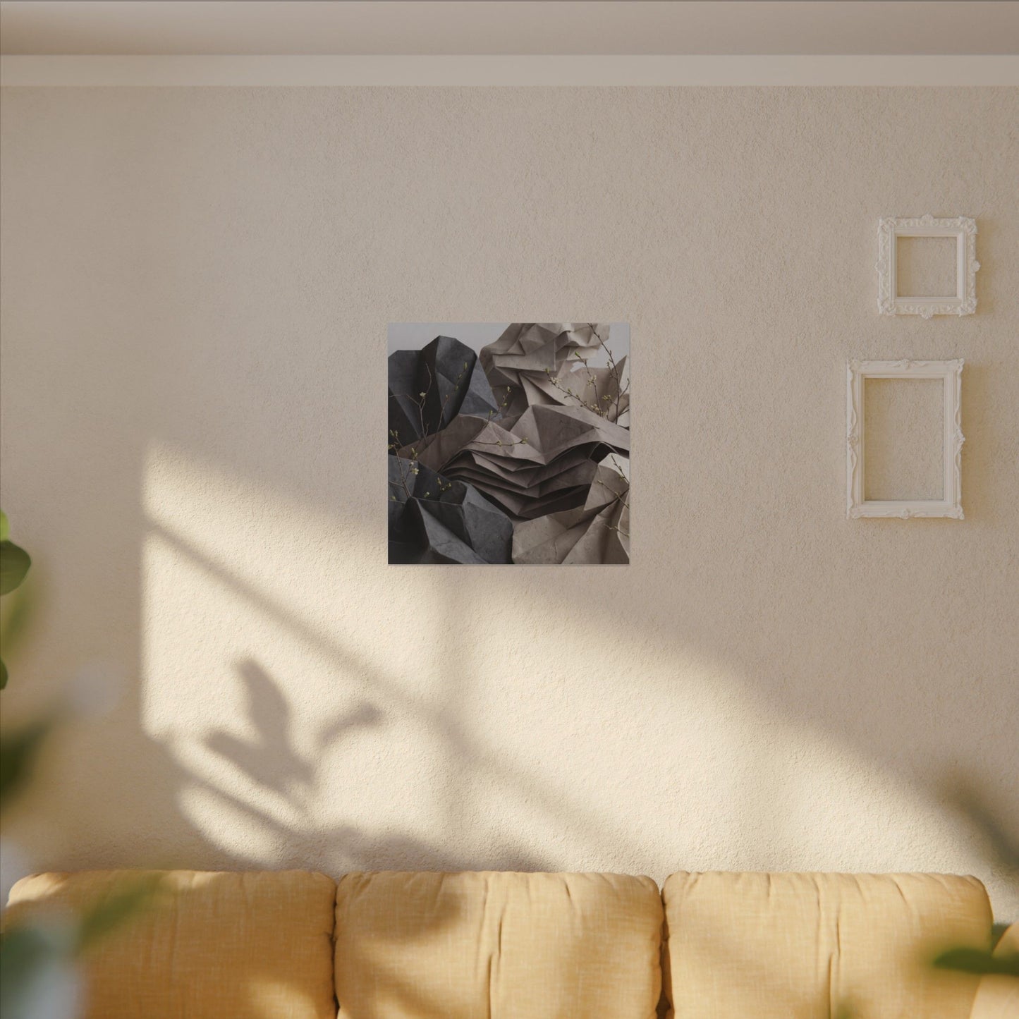 Neutral Paper Fold Canvas Art - Texture Japandi