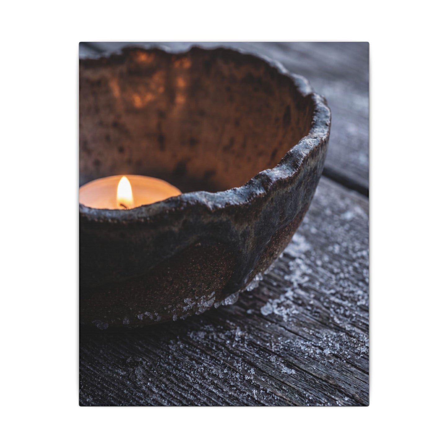 Atmospheric Ceramic Bowl Canvas Art - Moody Minimal Dark Japandi