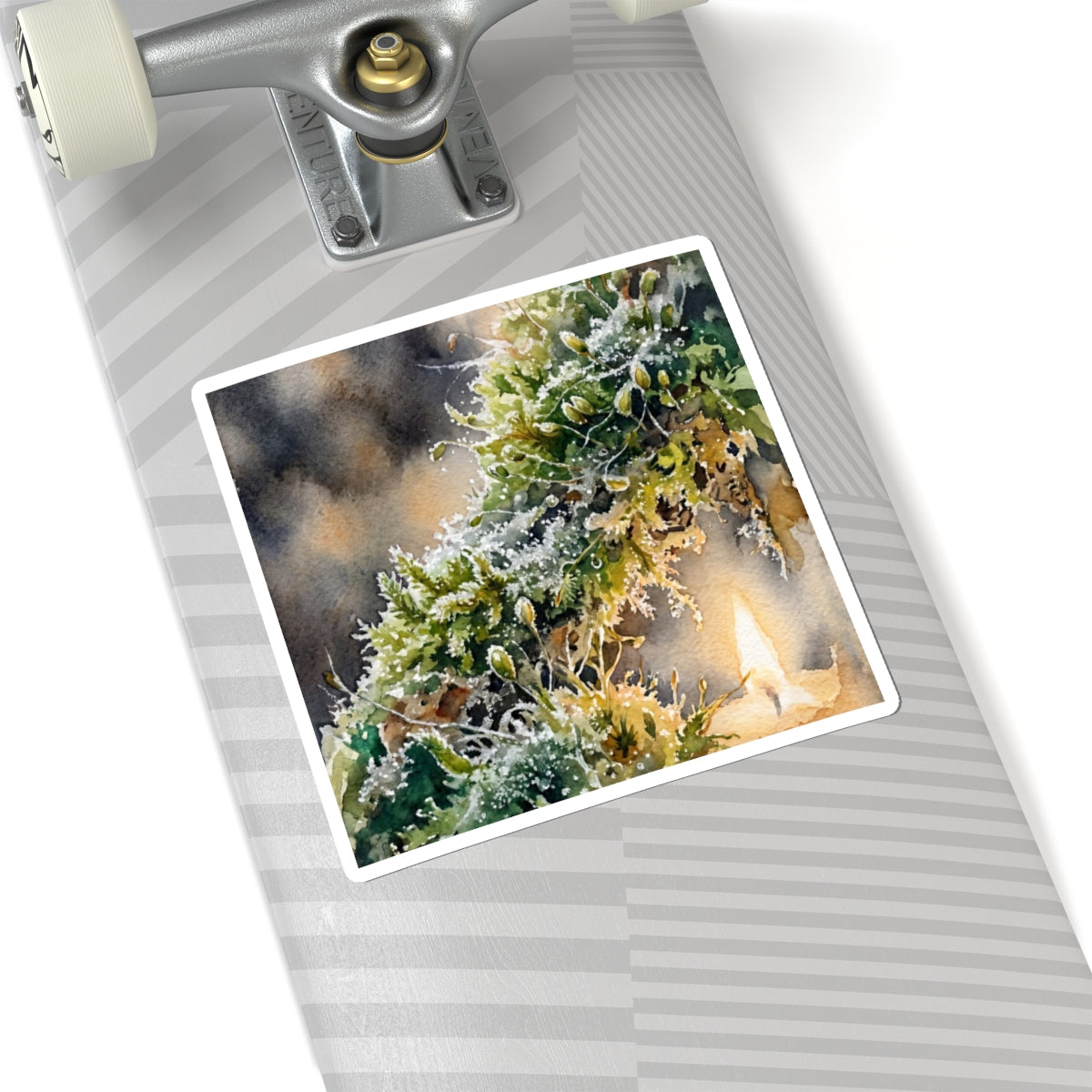 Japandi Moss Close Up in Candlelight | Watercolor Sticker