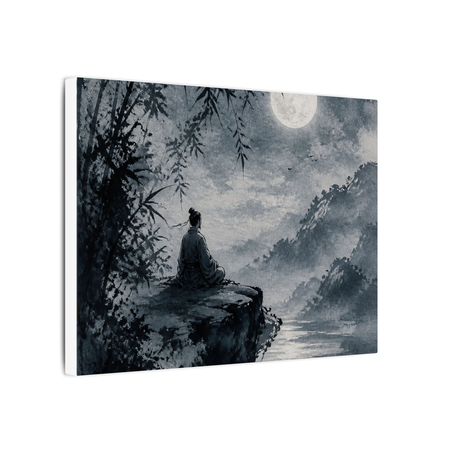 Ink Brushstroke Sumi E Canvas Art | Serene Zen Art