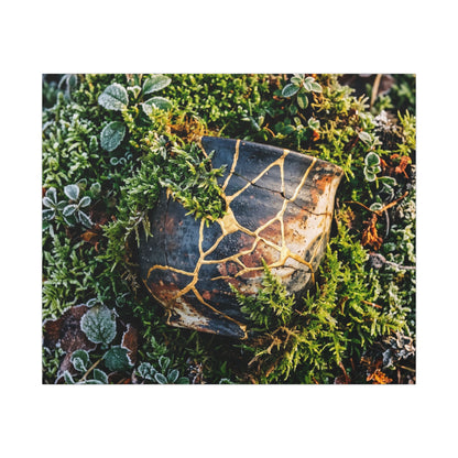 Artful Moss Close Up Canvas Art - Gold Repair Kintsugi