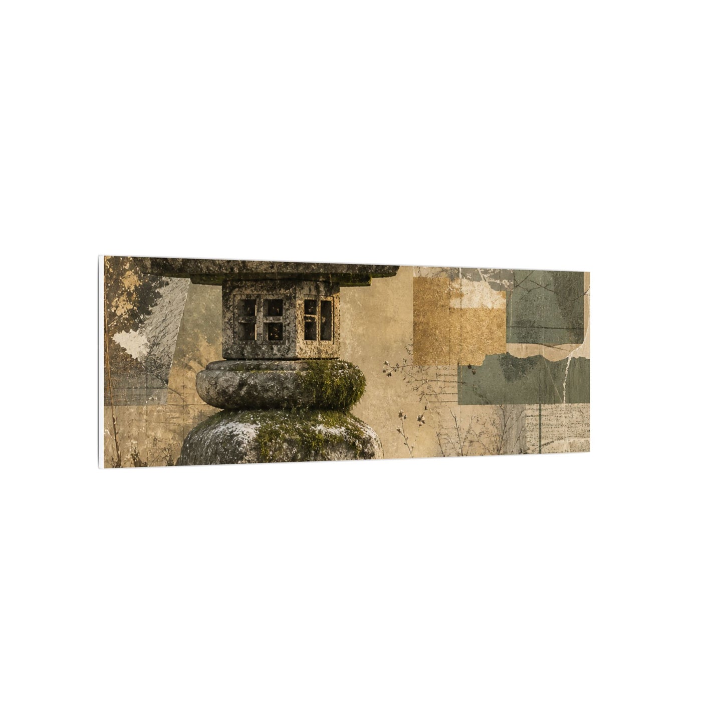 Elegant Stone Lantern Canvas Art - Texture Japandi