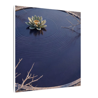 Lotus Flower Canvas Art | Winter Zen Karesansui Art