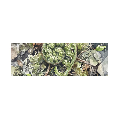 Fern Unfurling Spring Canvas Art | Japandi Neutral Design