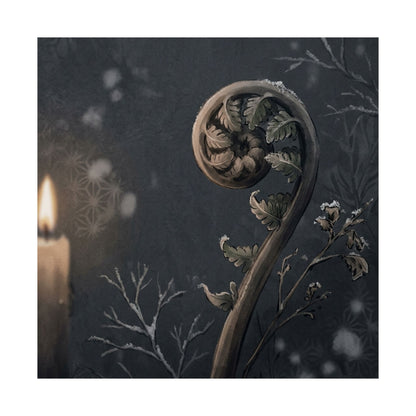 Fern Unfurling Japanese Pattern Wall Art Print | Warm Japandi Art