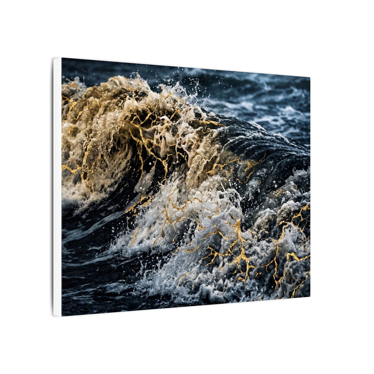 Ocean Wave Winter Canvas Art | Kintsugi Artful Design