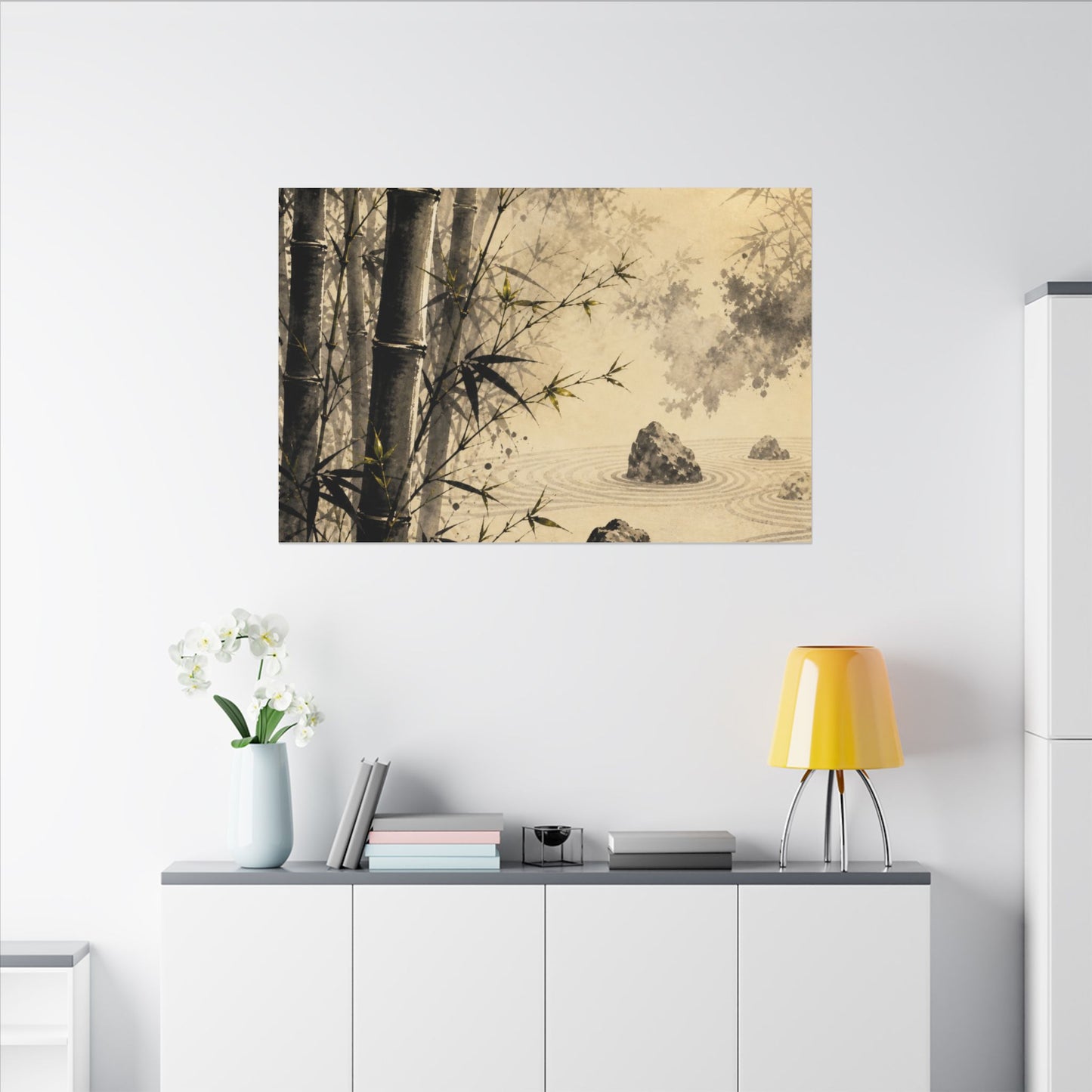 Peaceful Bamboo Grove Canvas Art - Karesansui Zen