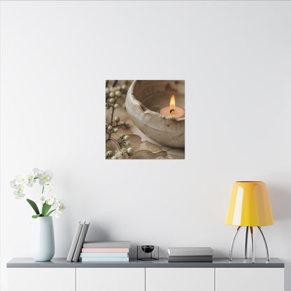 Kanso Ceramic Bowl Canvas Art - Japandi Watercolor
