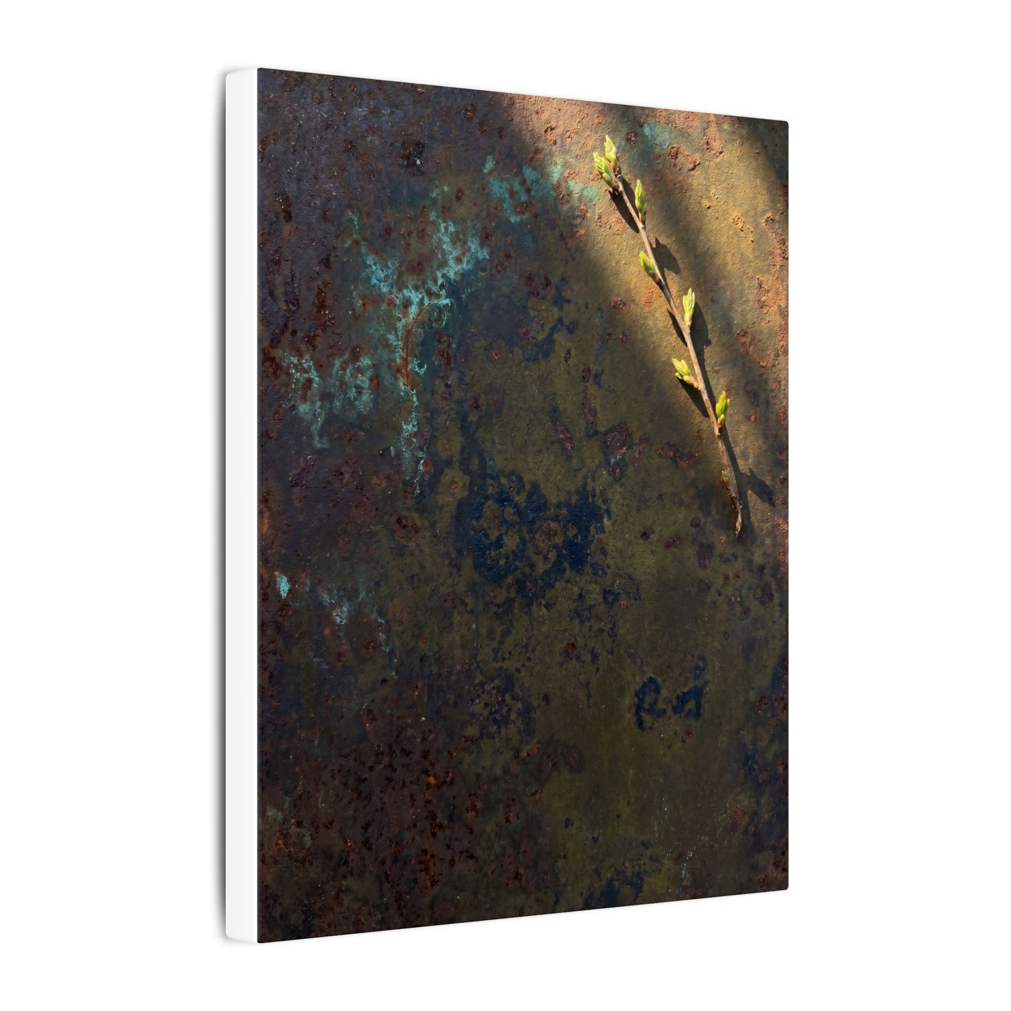 Golden Hour Rust Patina Canvas Art - Dark Japandi Ma