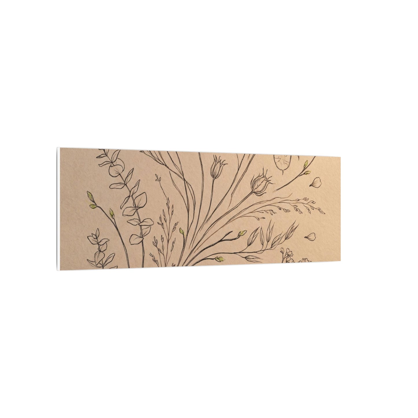 Dried Flowers Canvas Art | Spring Japandi Minimal Line Art