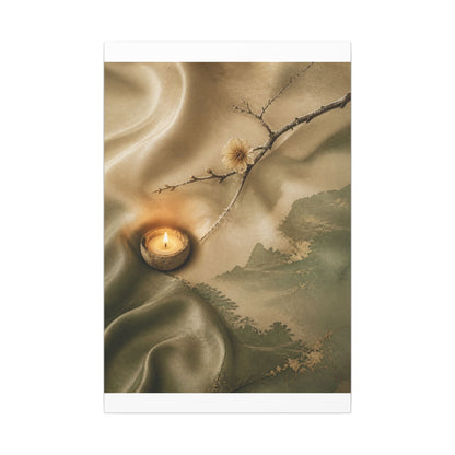 Silk Drape Japanese Pattern Canvas Art | Warm Japandi Art