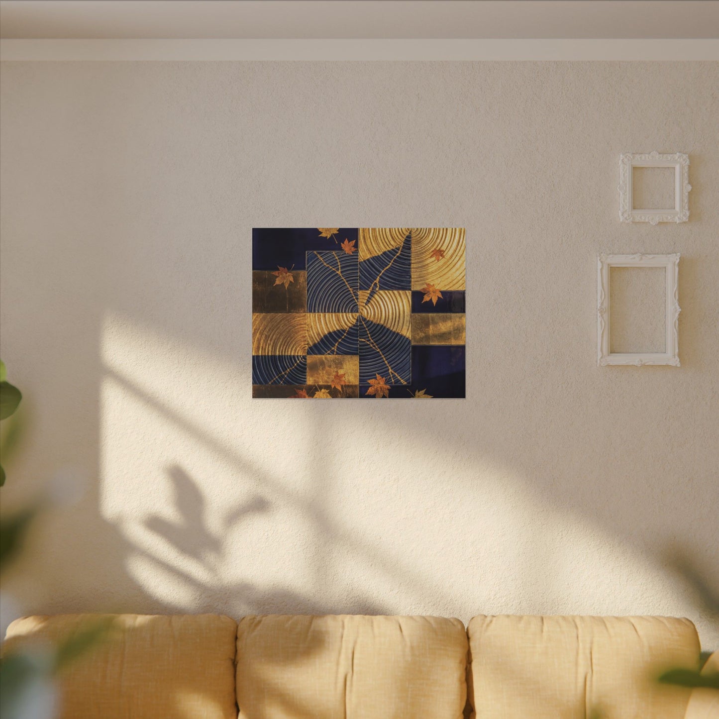 Autumn Water Ripple Crackle Gold Canvas Art | Artful Decor