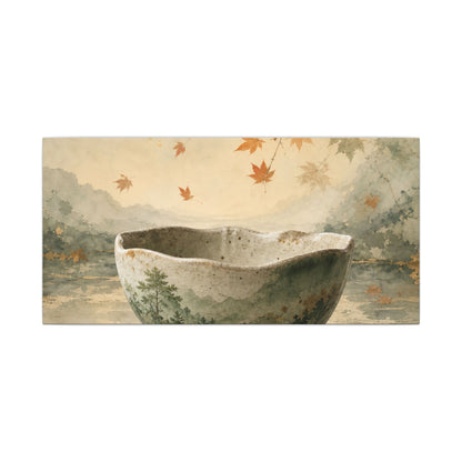 Autumn Ceramic Bowl Watercolor Canvas Art | Cozy Decor