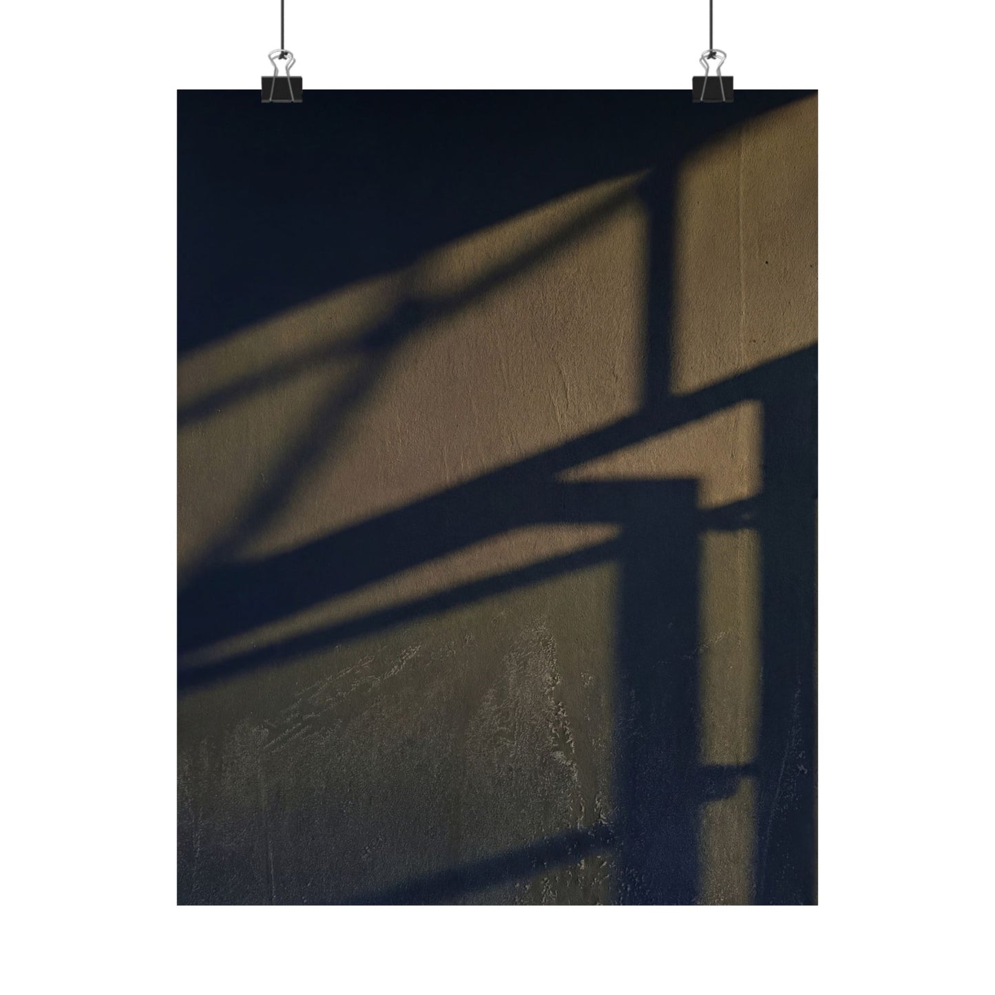 Golden Hour Shadow Play Wall Art Print - Dark Japandi Kanso Art Print