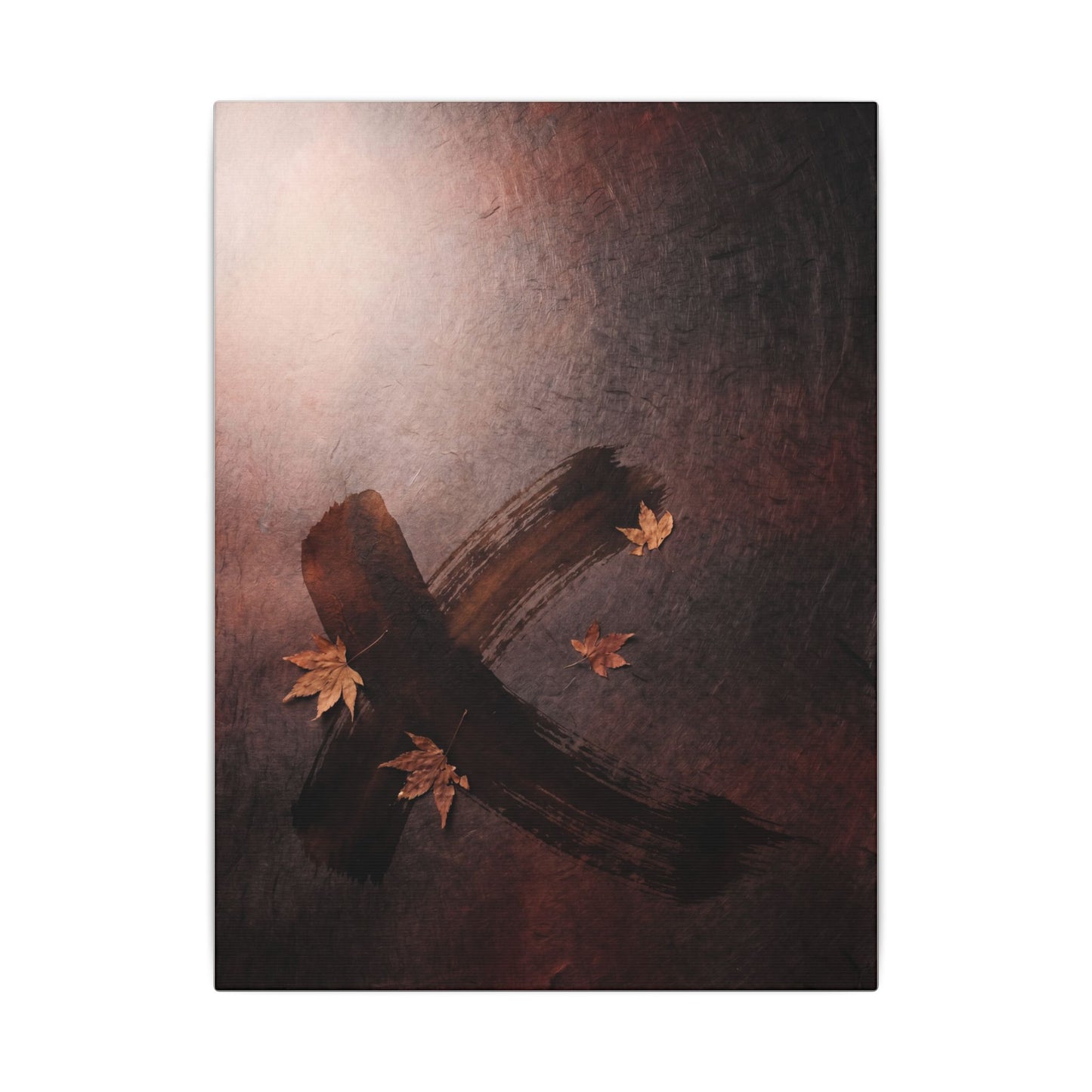 Moody Ink Brushstroke Canvas Art - Moody Minimal Dark Japandi