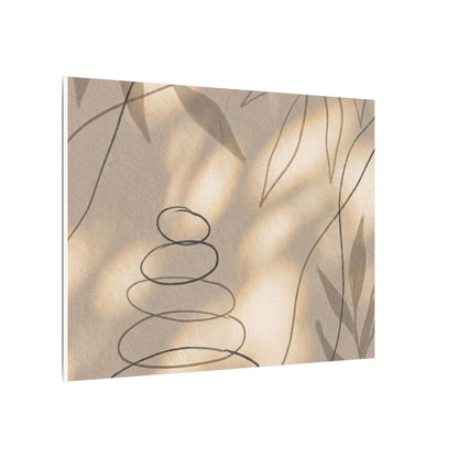 River Stones Minimal Line Canvas Art | Earthy Japandi Art