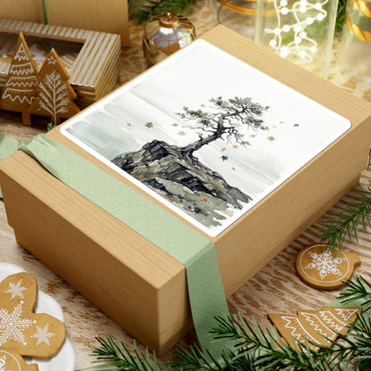 Pine Tree Sticker | Autumn Japandi Watercolor Art