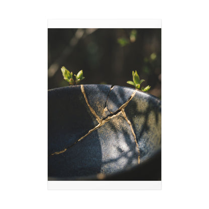 Seijaku Broken Pottery Canvas Art - Dark Japandi Shadow Zen