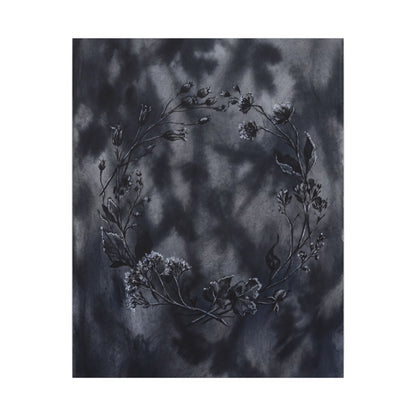 Dried Flowers Canvas Art | Winter Dark Japandi Shadow Zen Art