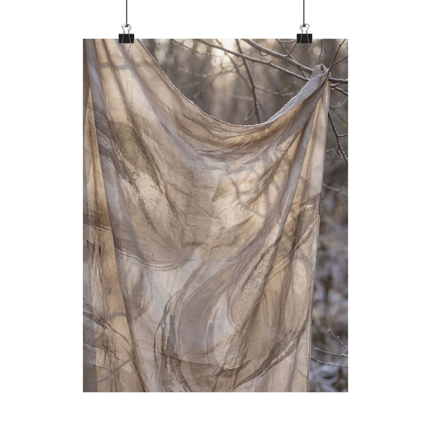 Dappled Silk Drape Wall Art Print - Japandi Ma Art Print