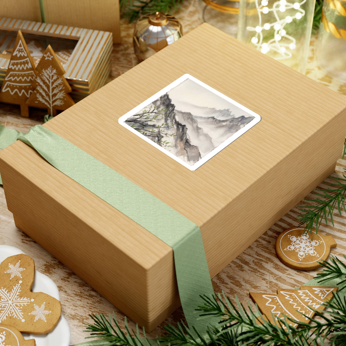 Mountain Mist Texture Sticker | Earthy Japandi Art