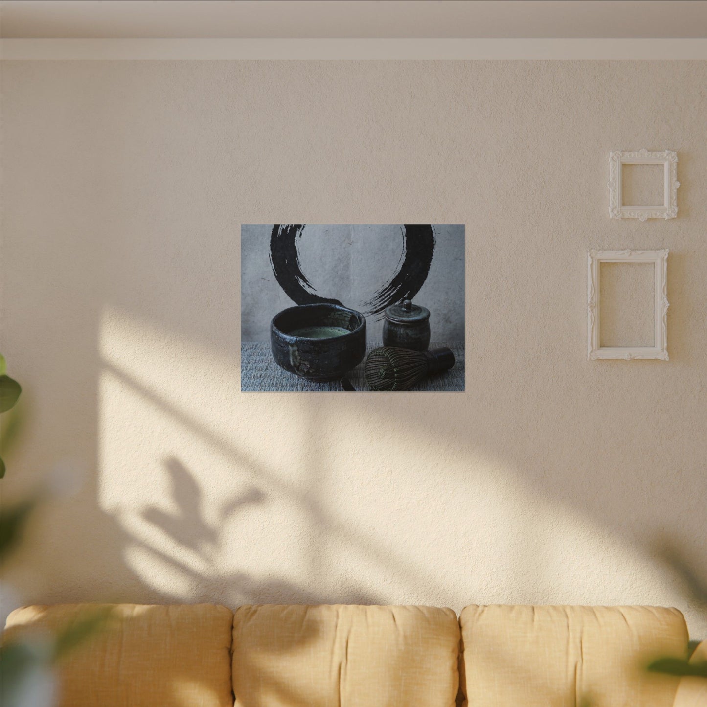 Tea Ceremony Canvas Art | Winter Zen Enso Art
