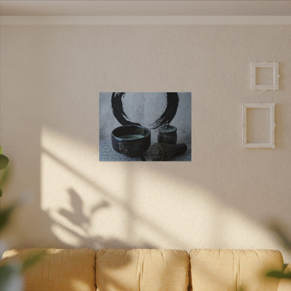 Tea Ceremony Canvas Art | Winter Zen Enso Art