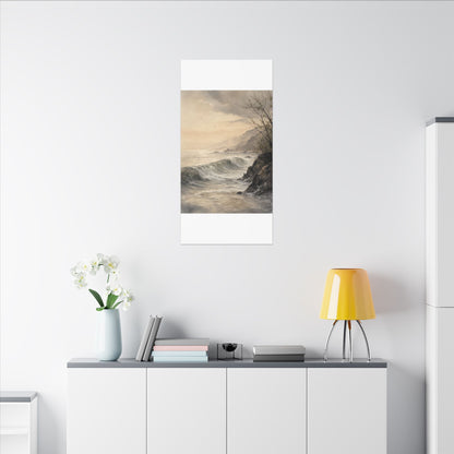 Ocean Wave Spring Canvas Art | Japandi Elegant Design