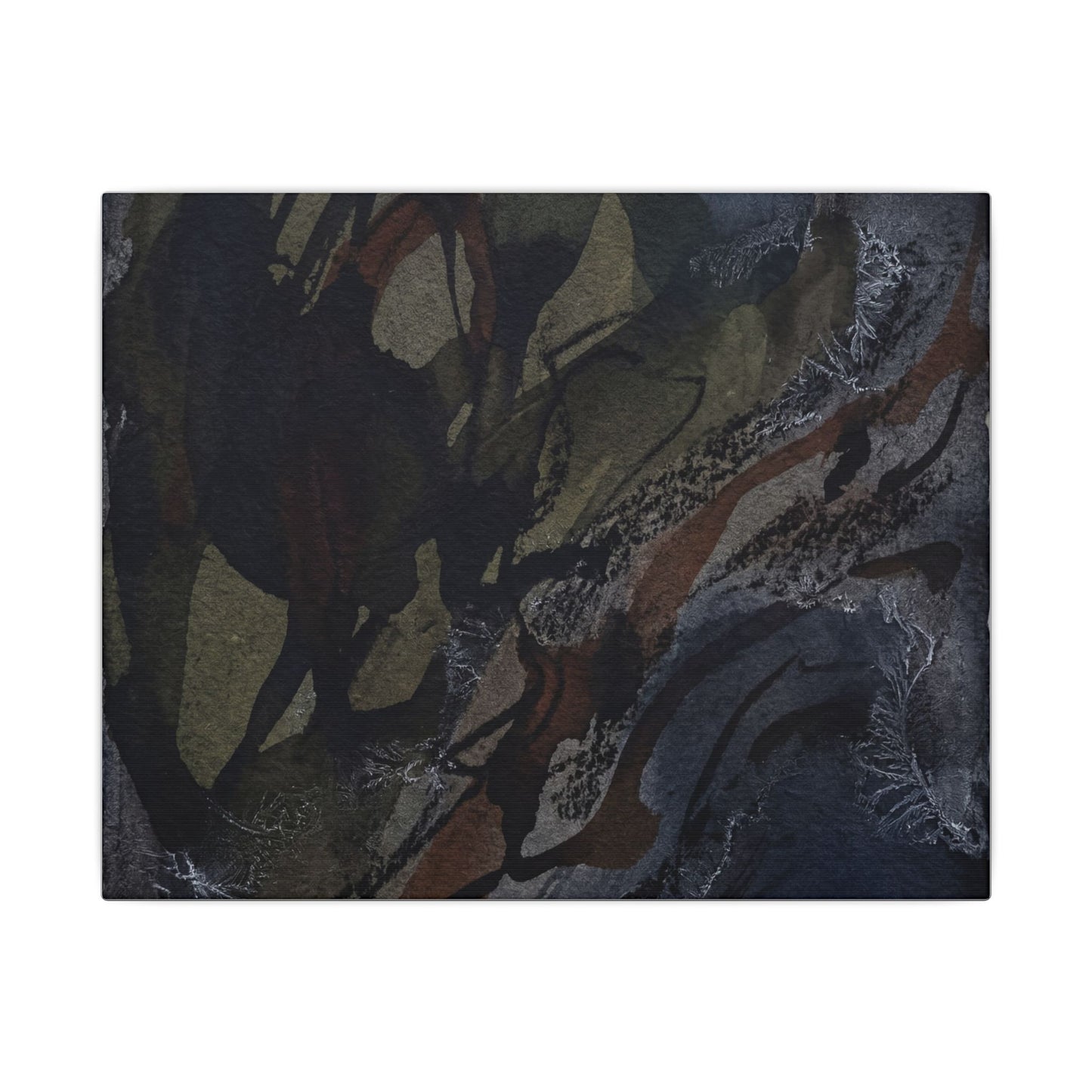 Shadow Play Winter Canvas Art | Dark Japandi Luxurious Design