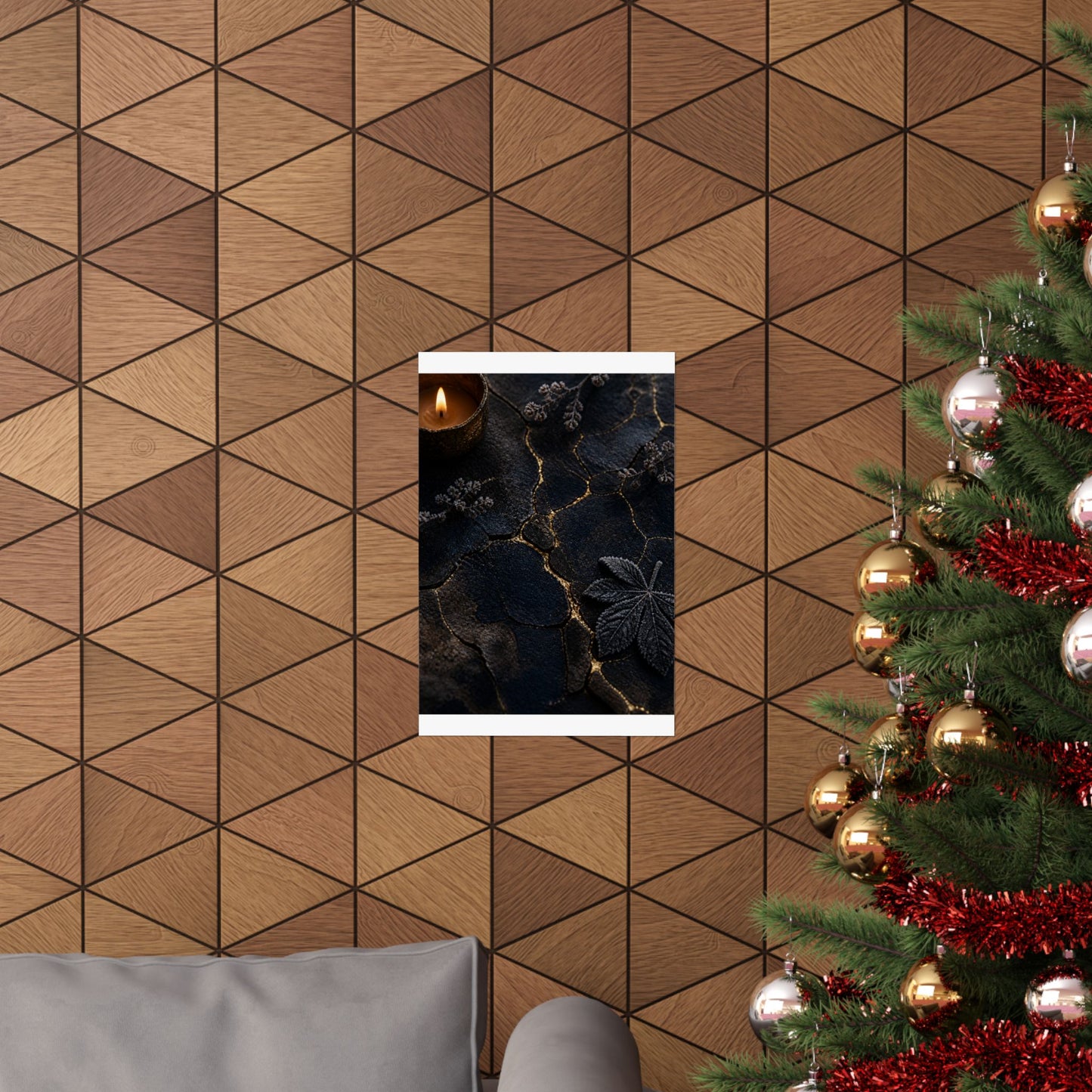 Luxurious Cracked Earth Wall Art Print - Moody Minimal Dark Japandi