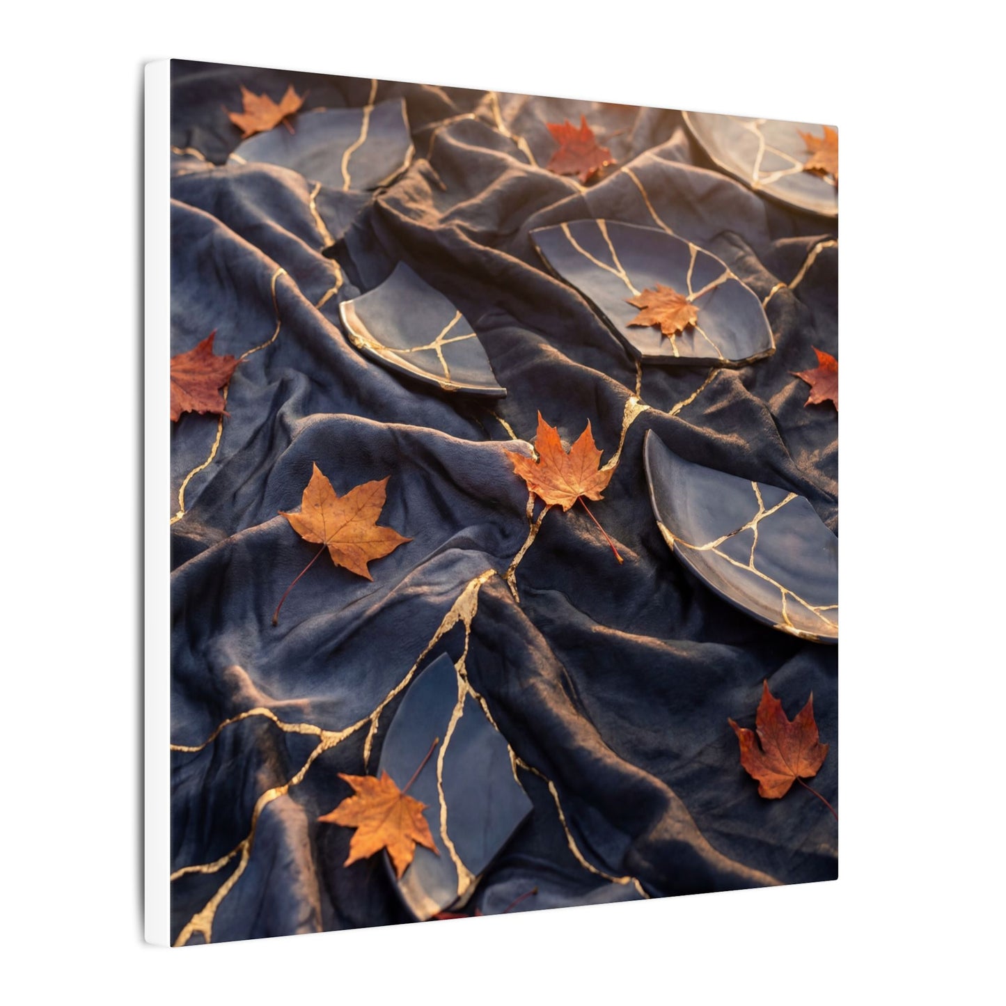 Golden Hour Silk Drape Canvas Art - Kintsugi Shibui