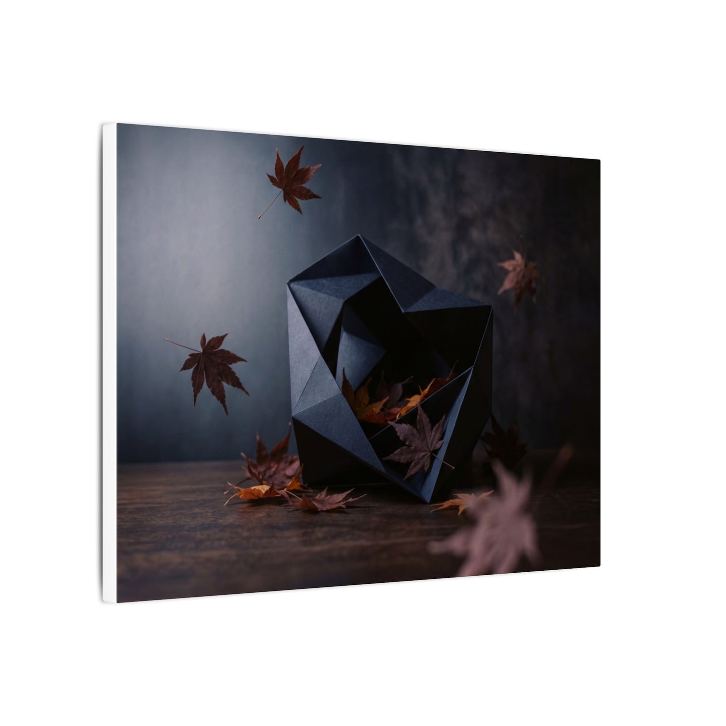 Dark Japandi Paper Fold in Dawn | Shadow Zen Canvas Art