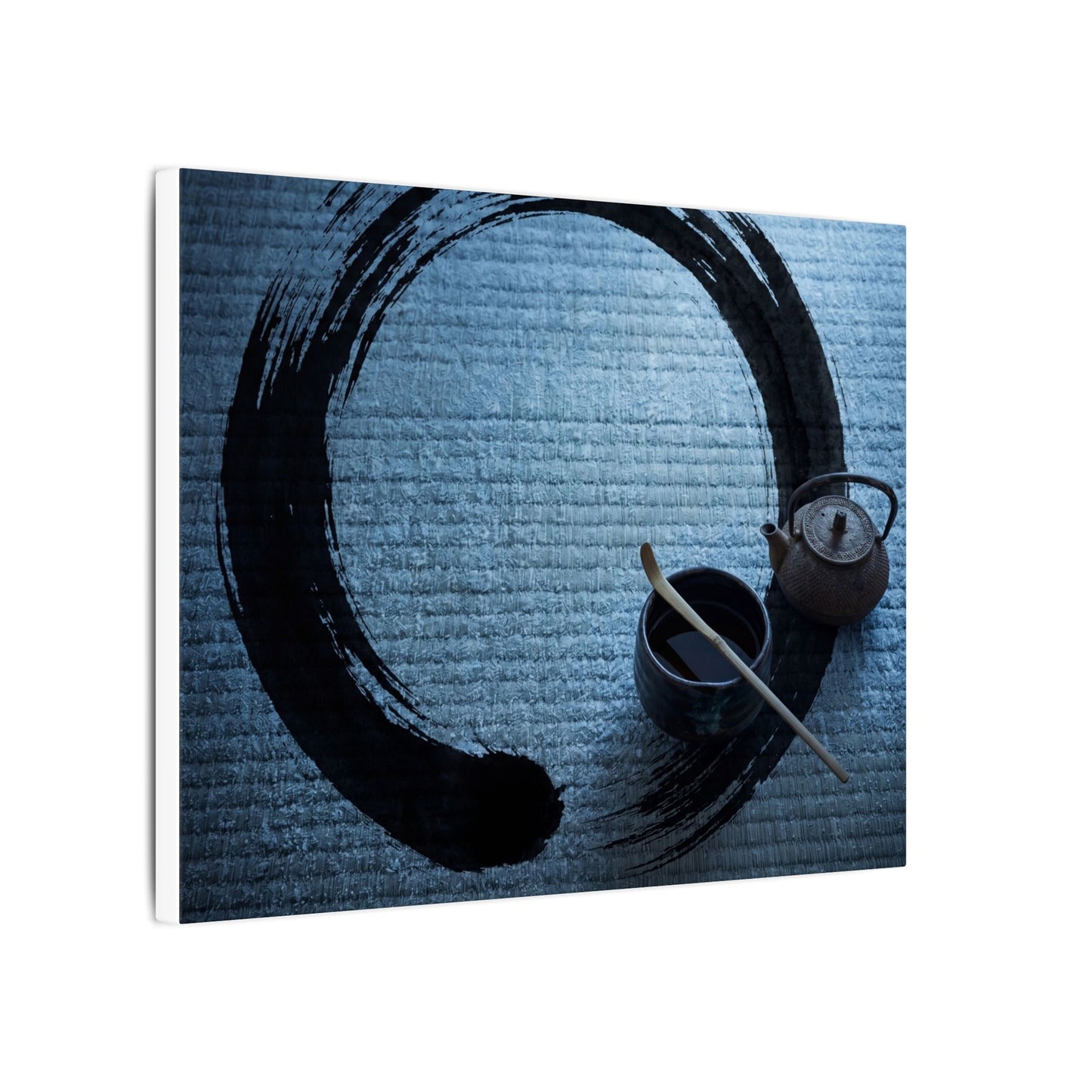 Winter Tea Ceremony Enso Canvas Art | Peaceful Decor