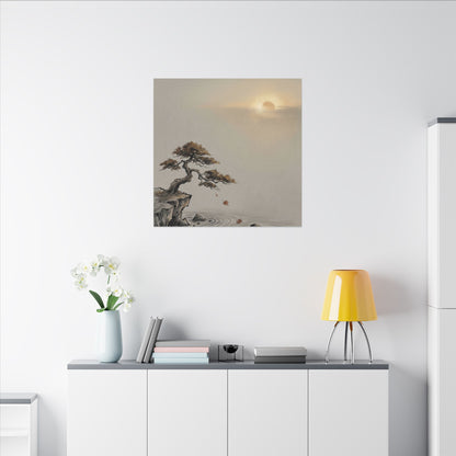 Pine Tree Canvas Art | Autumn Zen Karesansui Art