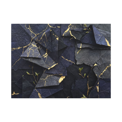 Beautiful Paper Fold Canvas Art - Crackle Gold Kintsugi Art Print