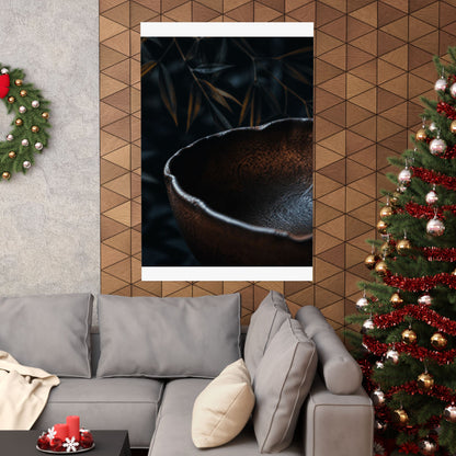 Moonlight Ceramic Bowl Wall Art Print - Dark Japandi Kanso
