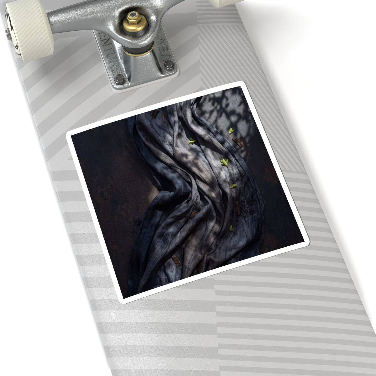 Silk Drape Spring Sticker | Dark Japandi Bold Design