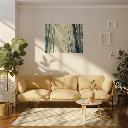 Bamboo Grove Spring Canvas Art | Zen Serene Design