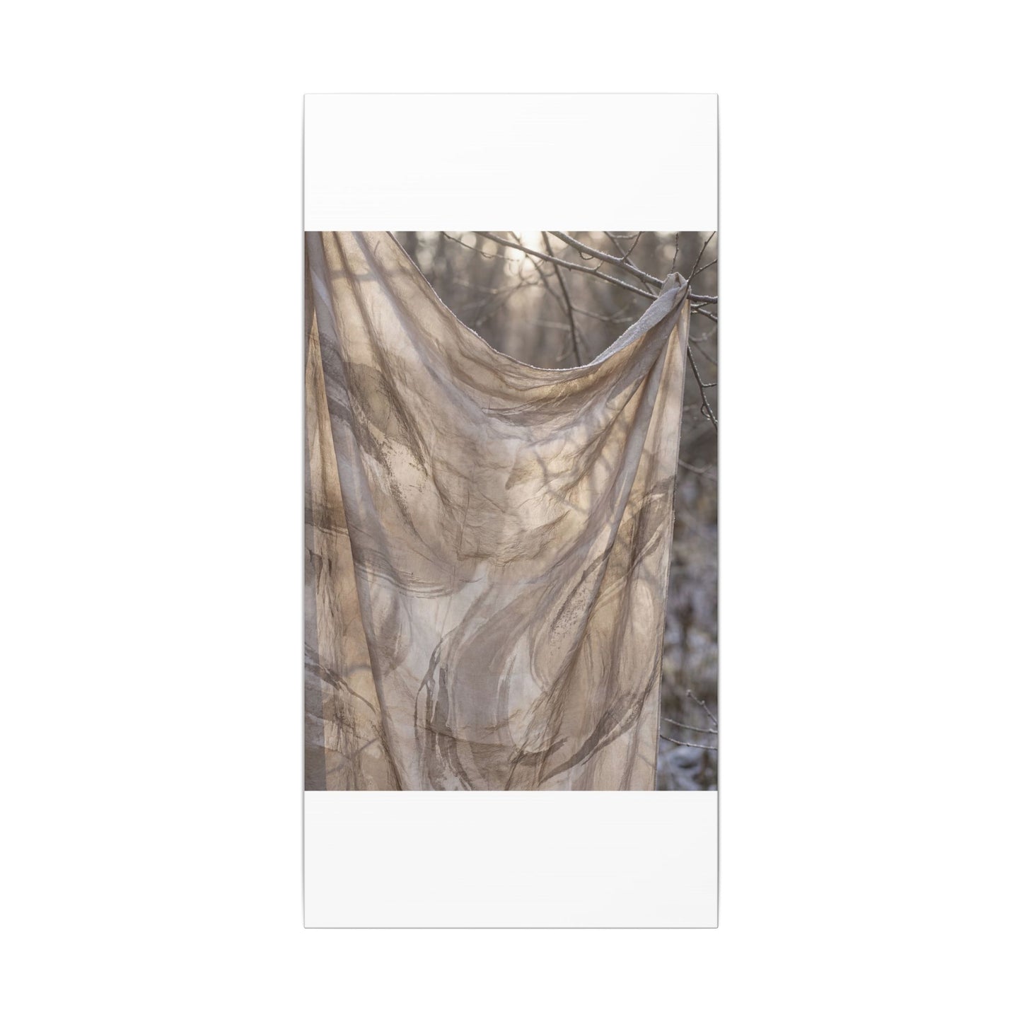 Ma Silk Drape Canvas Art - Japandi Japanese Pattern