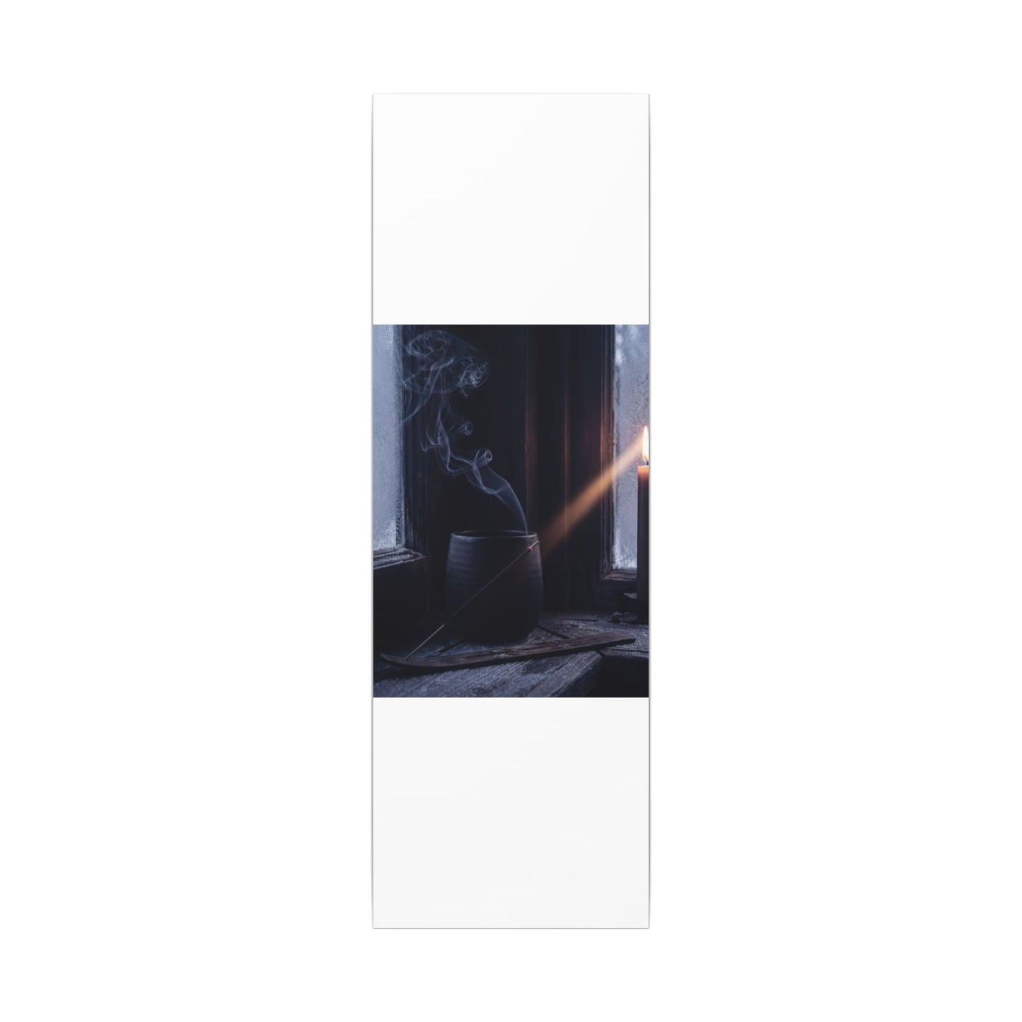 Incense Smoke Winter Canvas Art | Dark Japandi Sophisticated Design