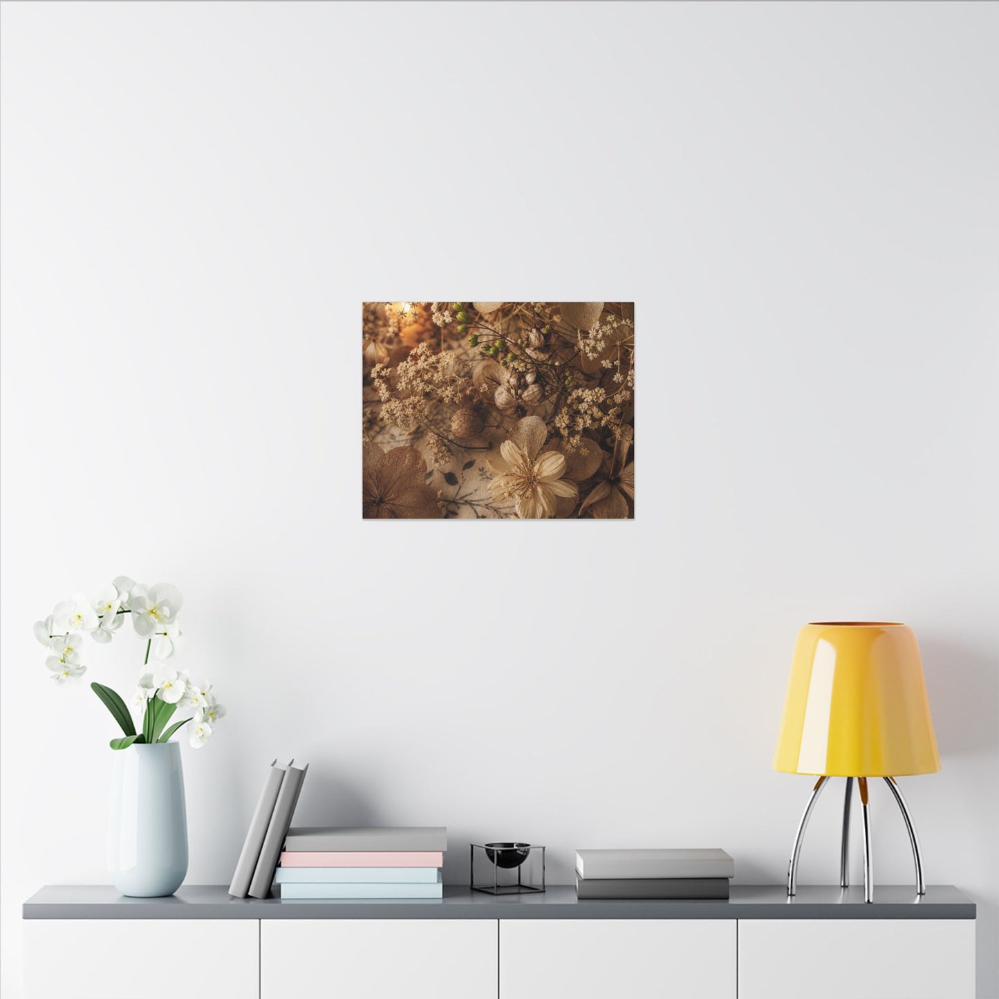 Spring Dried Flowers Japanese Pattern Canvas Art | Earthy Decor