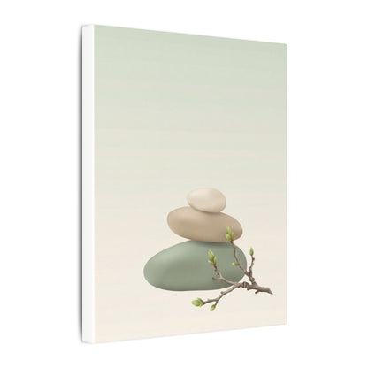 Dawn River Stones Canvas Art - Japandi Fukinsei